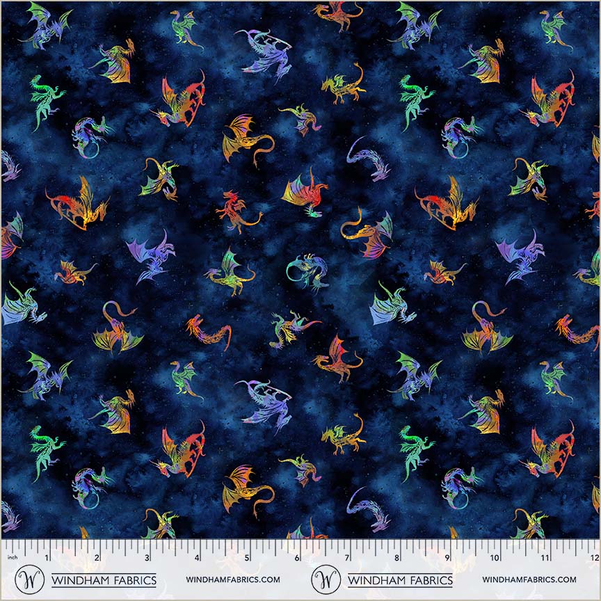 Dragon Kingdom | Take Flight - Midnight by Whistler Studios for Windham Fabrics | 54808D-1