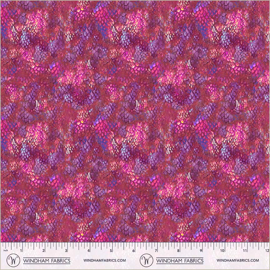 Dragon Kingdom | Dragon Scales - Magenta by Whistler Studios for Windham Fabrics | 54811D-2