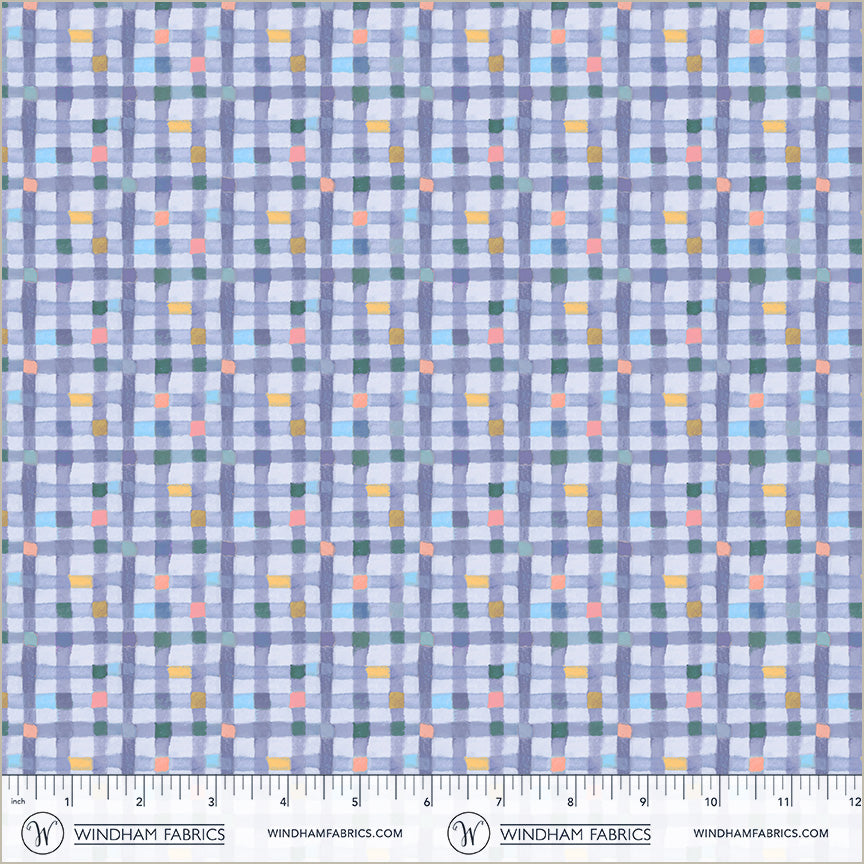 Cats Around Town | Pawsome Plaid - Cornflower by Sue Miano for Windham | 55003-10