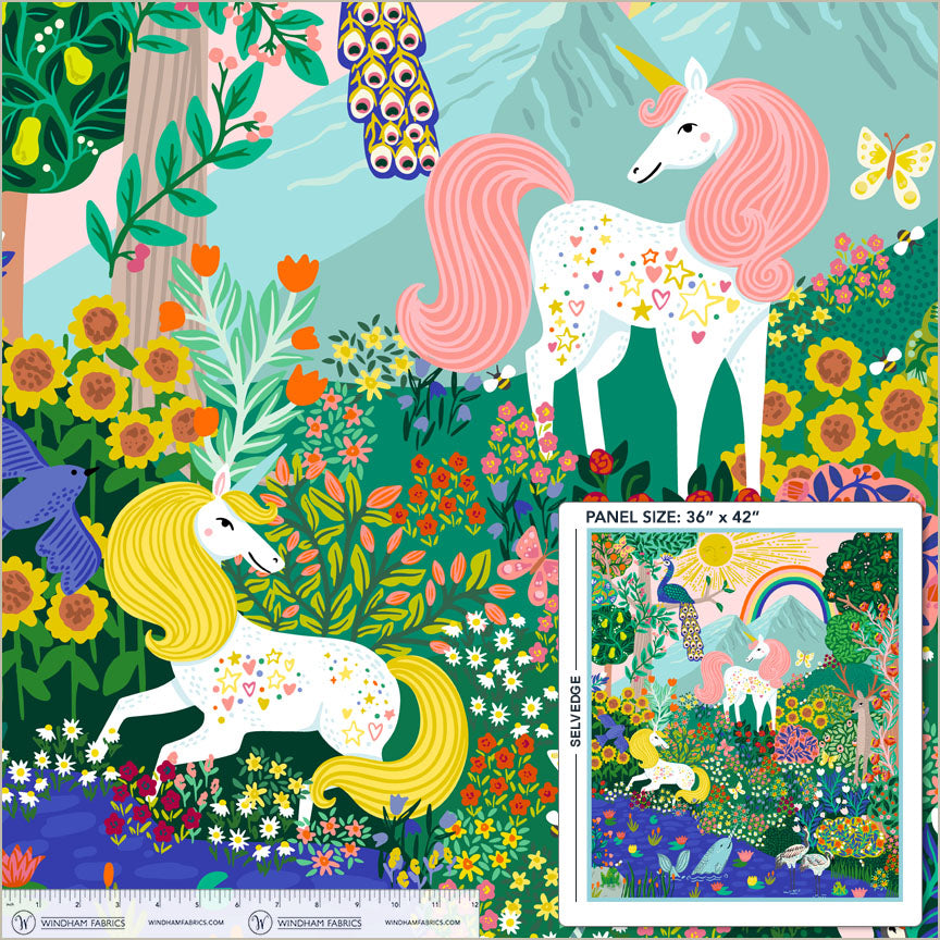 Rainbow Vale | Mystical Meadow 36" Panel by Whistler Studios for Windham | 55047DP-1