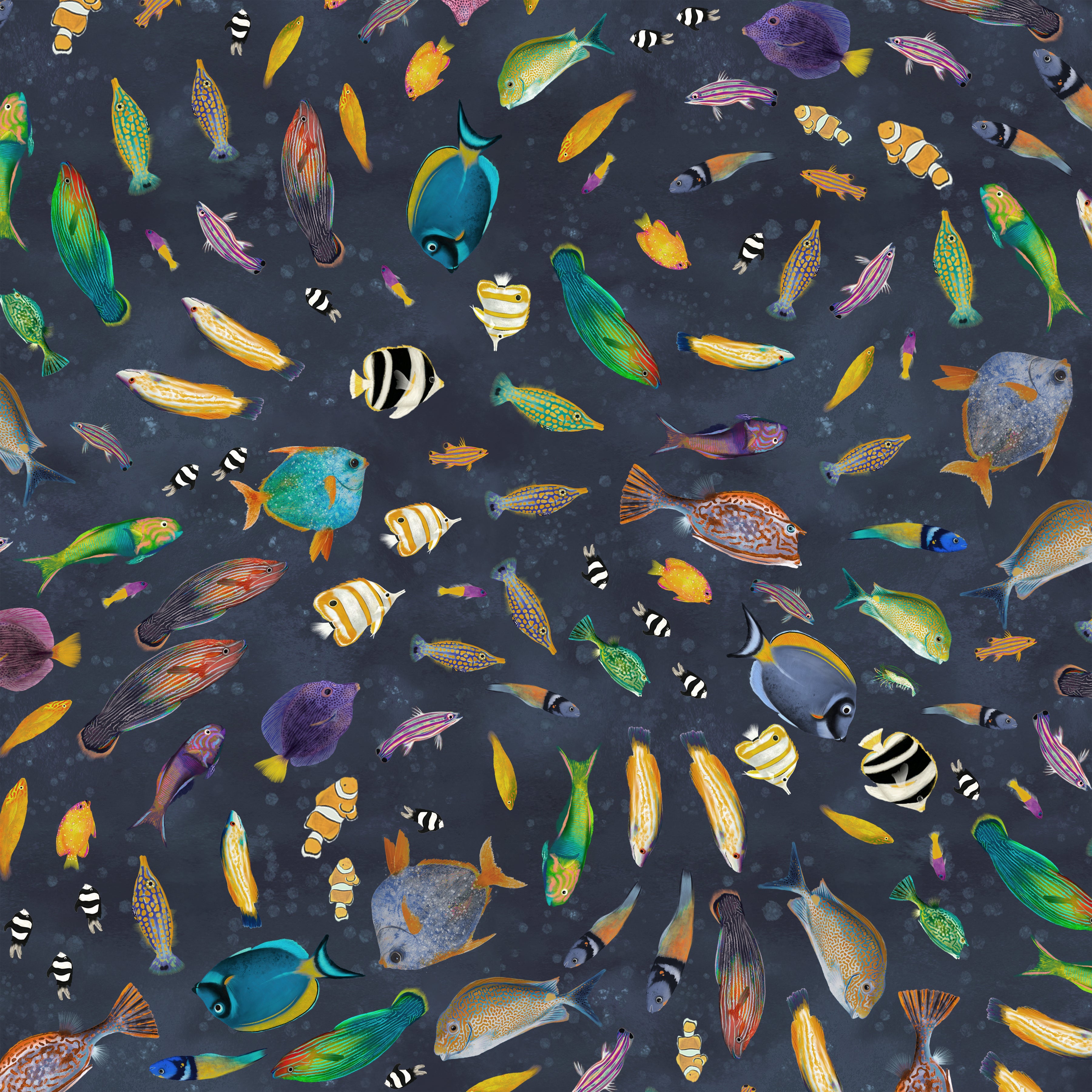 Deep Blue | Shoal of Fish by Katherine Quinn for Windham Fabrics | 55257D-1