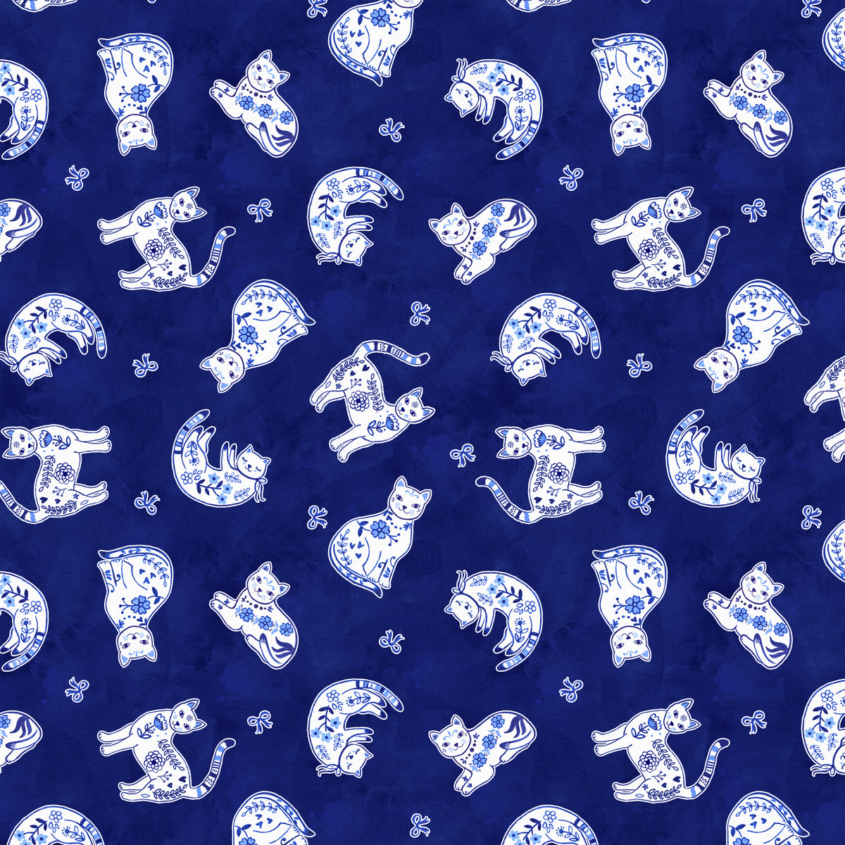 Chateau Meow | Purrcelain Cats - Royal by Whistler Studios for Windham Fabrics | 55344-3