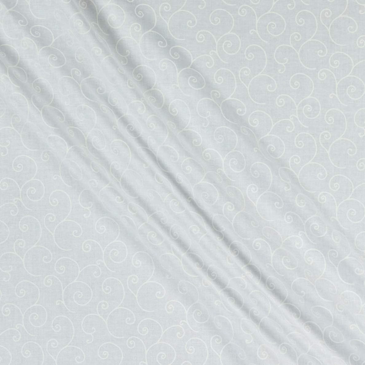 Kimberbell Basics | White on White Scroll by Maywood Studio | MAS8243-WW