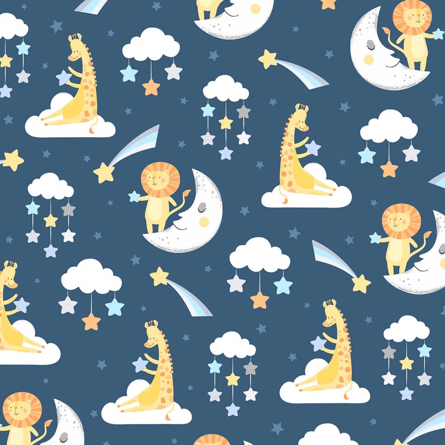 Baby's Adventure | Navy Large All Over by Arrolynn Weiderhold for Wilmington Prints | 69308-415