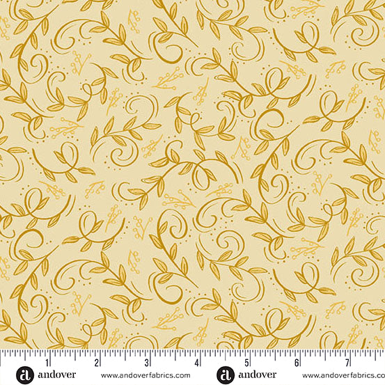 Harvest Home | Swirling Leaves - Tan by Amy Latta for Andover Fabrics | A-10114-Y