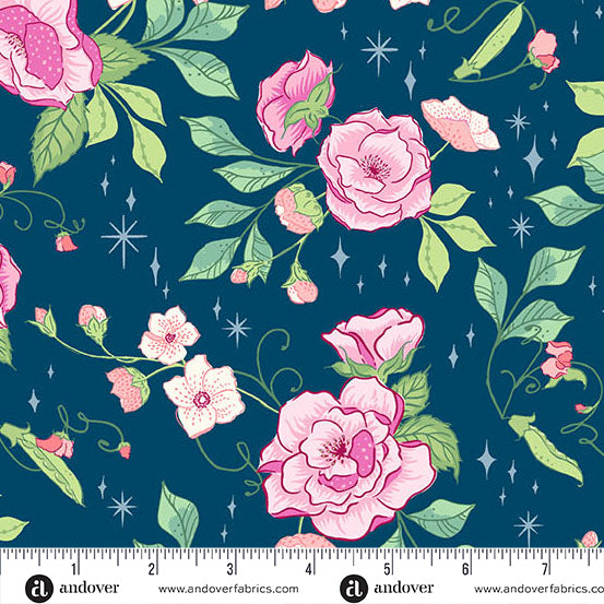 Fairytales | Princess & the Pea - Garden Stroke of Midnight by Tiffany Lauren for Andover Fabrics | A-10248-B