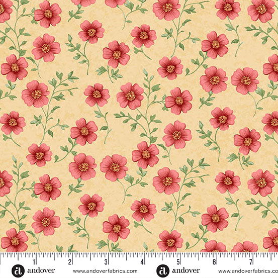 Sparrow Falls | Blossom Flax by Michael Nardi for Andover Fabrics | A-10385-Y