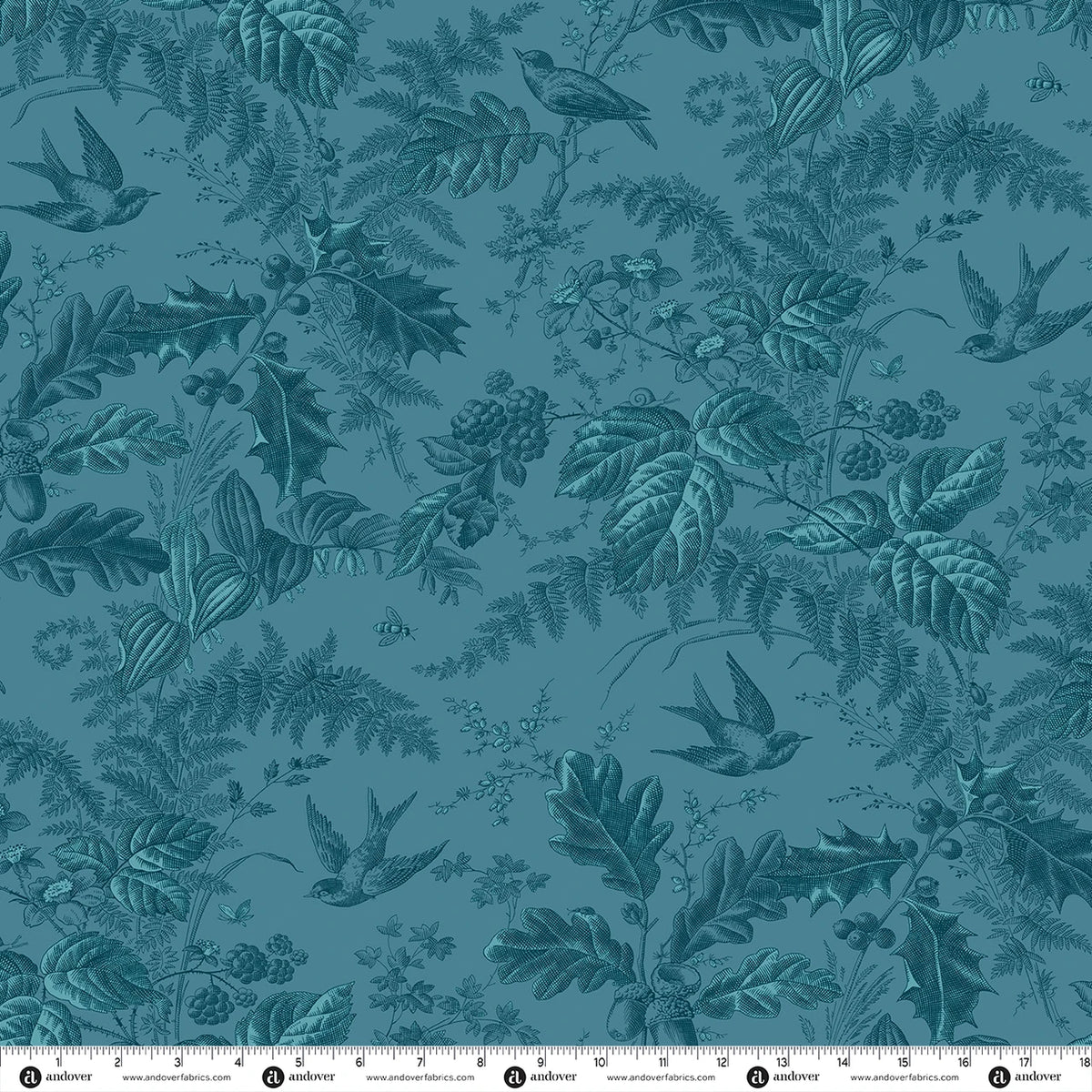 Secret Stash Favorites | Blue Willow Vermont Teal by Laundry Basket Quilts for Andover Fabrics | A-10586-B