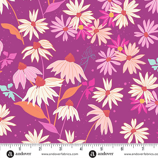 Petals and Stitches | 10" Square Pack by Stephanie Organes for Andover Fabrics | 42 pcs