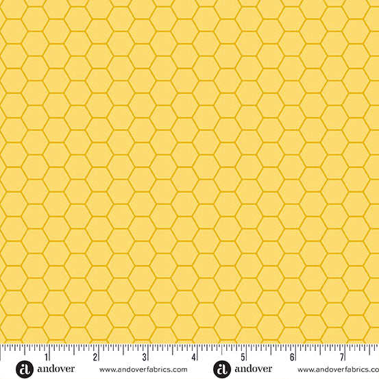 Sunny Honey | Yellow Honeycomb by Amy Latta Creations for Andover Fabrics | A-1579-Y
