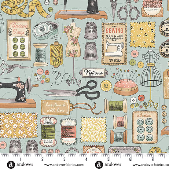 Atelier | Blue Couture by Makower UK for Andover Fabrics | MU131B