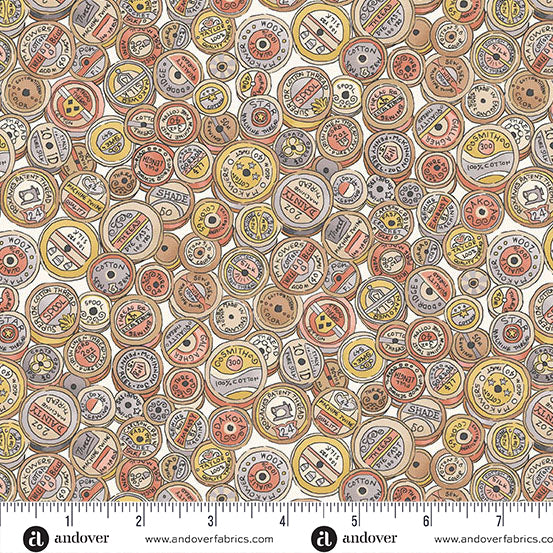 Atelier | Cream Spool by Makower UK for Andover Fabrics | MU133Q