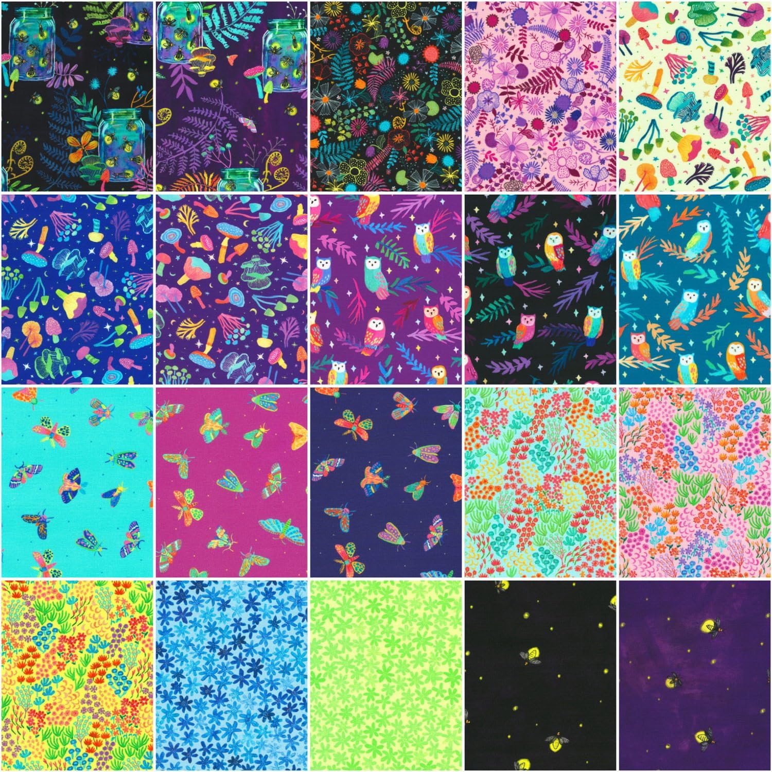 Garden Lights | Fat Quarter Bundle by Subhashini Narayanan for Robert Kaufman | 20 pcs