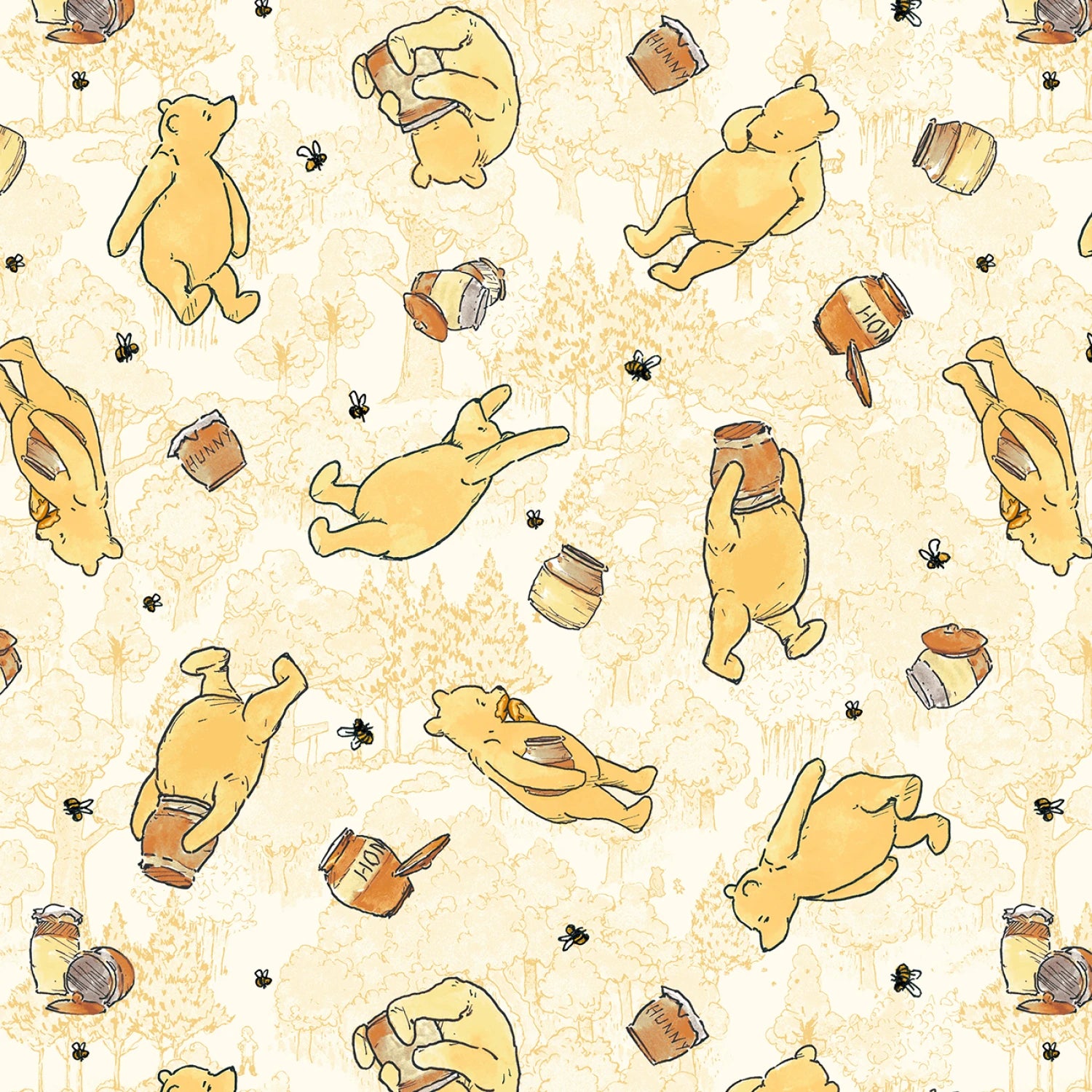 Classic Winnie | Yellow Bears by W.A. Dodge for Studio E | 8716-44