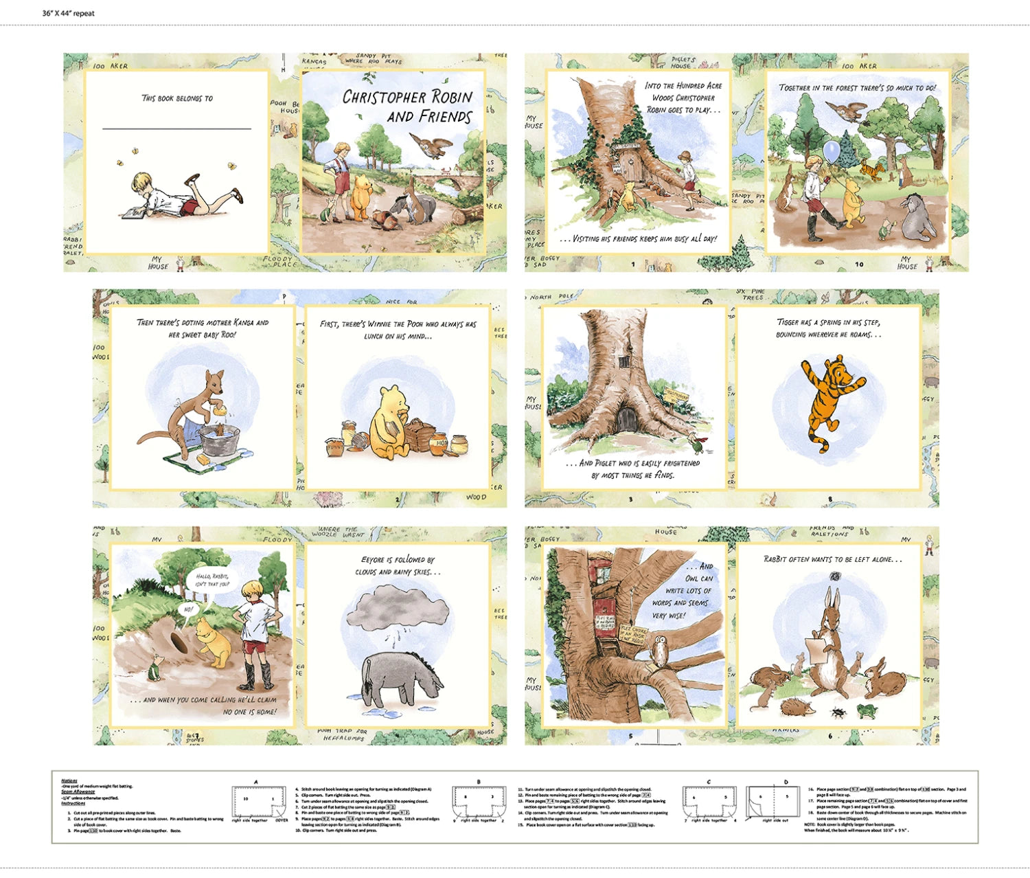 Classic Winnie | Book Panel by W.A. Dodge for Studio E | 8729BP-36