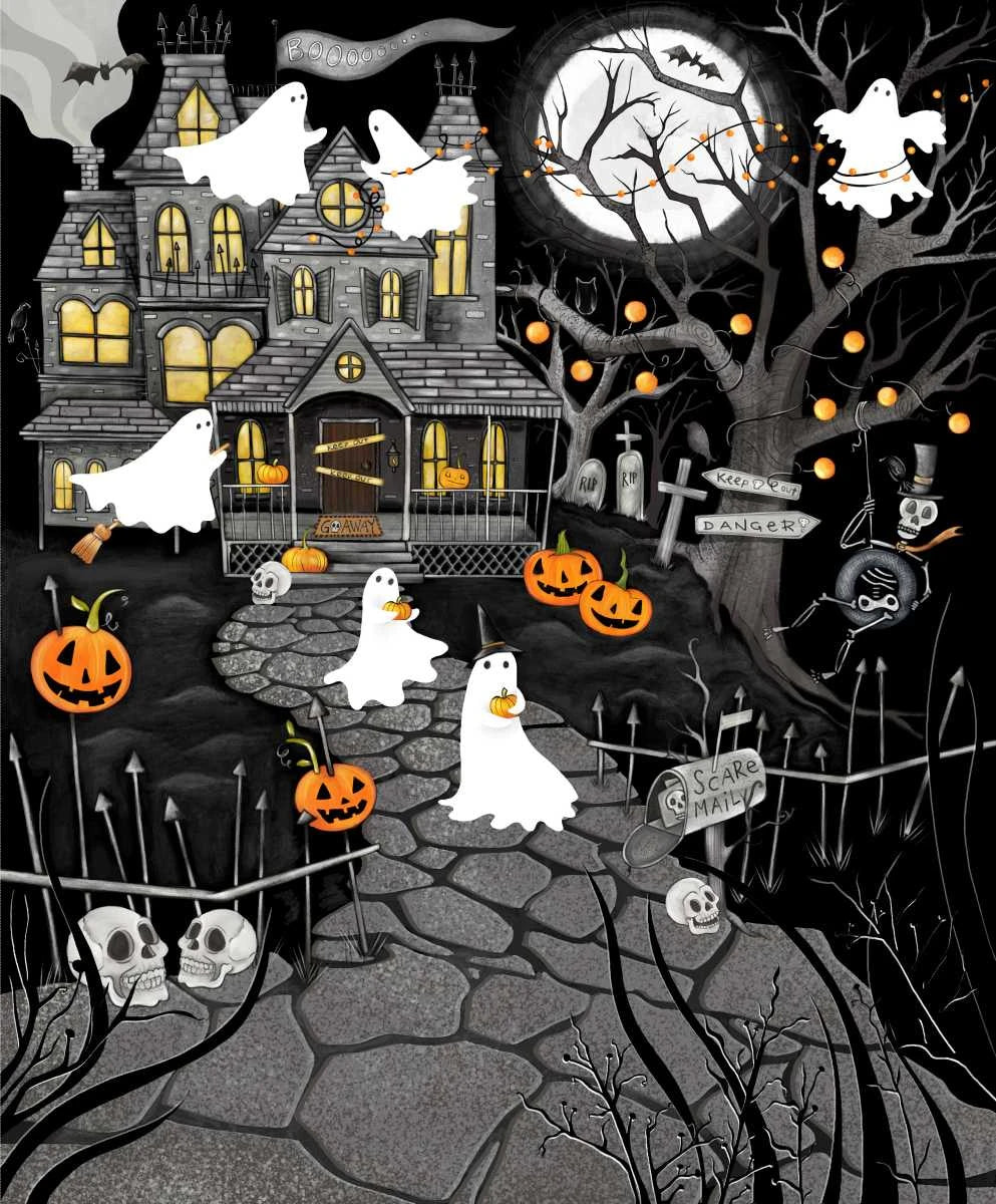 I Made a Boo-Boo | Haunted House 36" Panel by Art by Bella for Studio E | 8987P-99