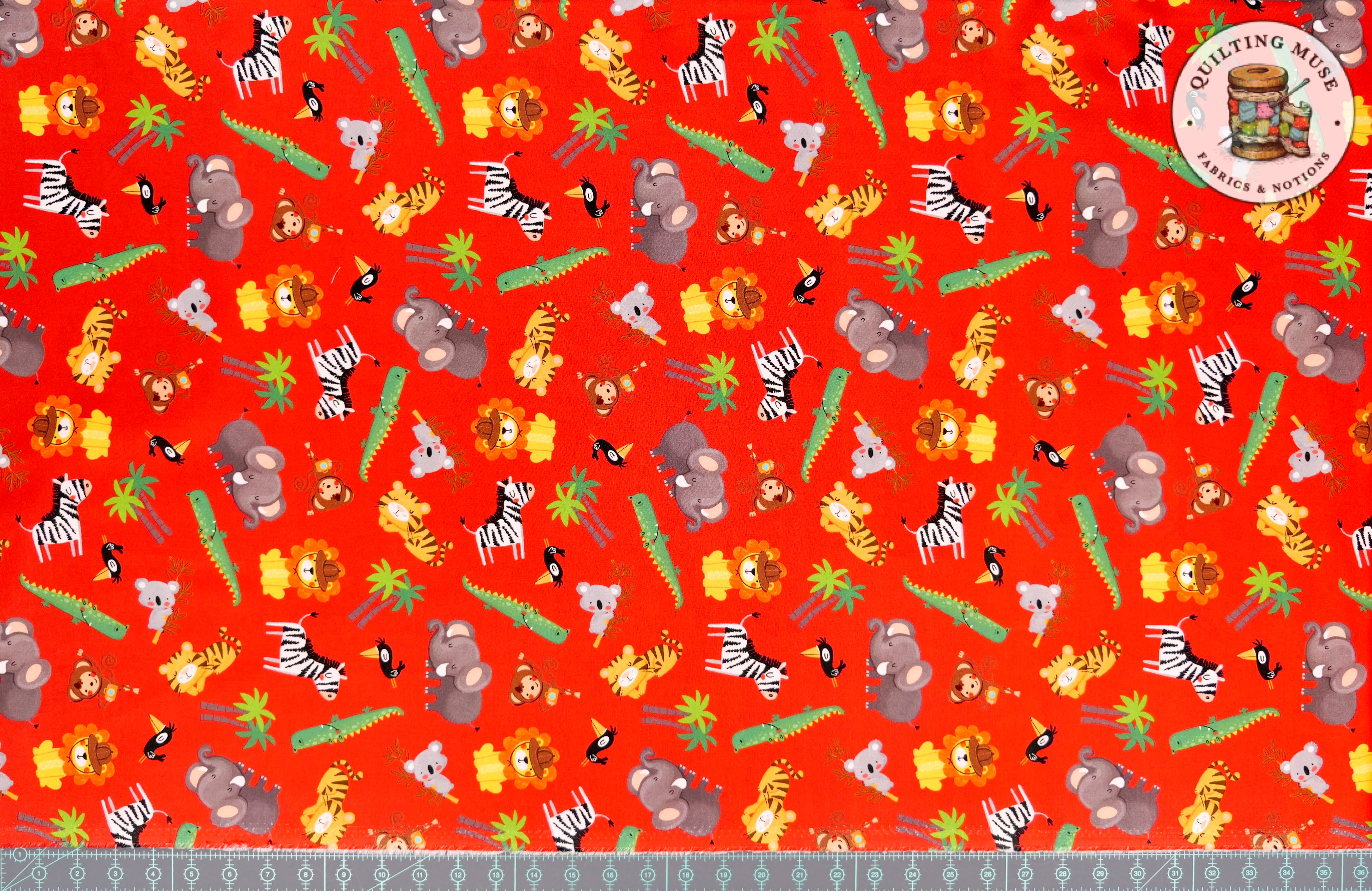 Jungle Explorers | Let's Explore Red by Michael Miller Fabrics