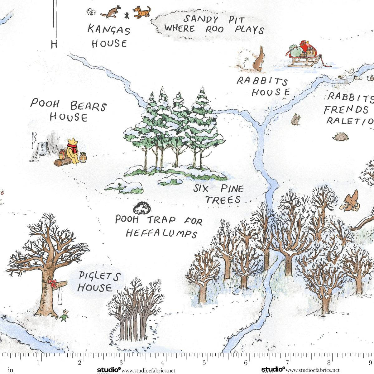 Christmas at Pooh Corner | Frosted Acre Wood Snow by W.A. Dodge for Studio E | 9105-07