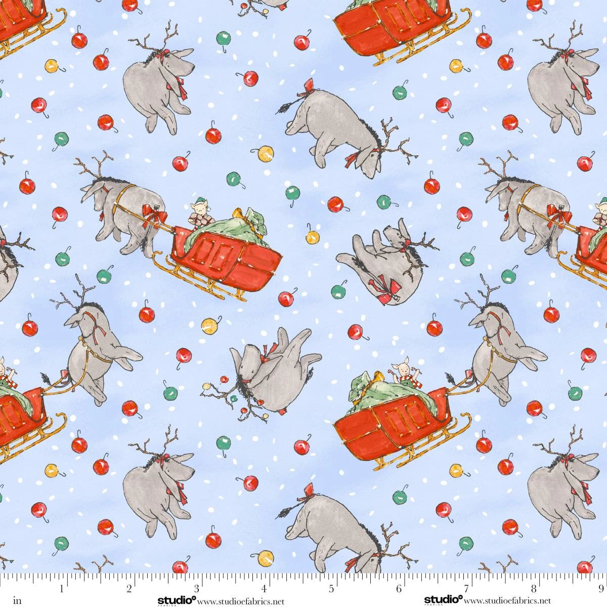Christmas at Pooh Corner | Reindonkeys Light Blue by W.A. Dodge for Studio E | 9112-11