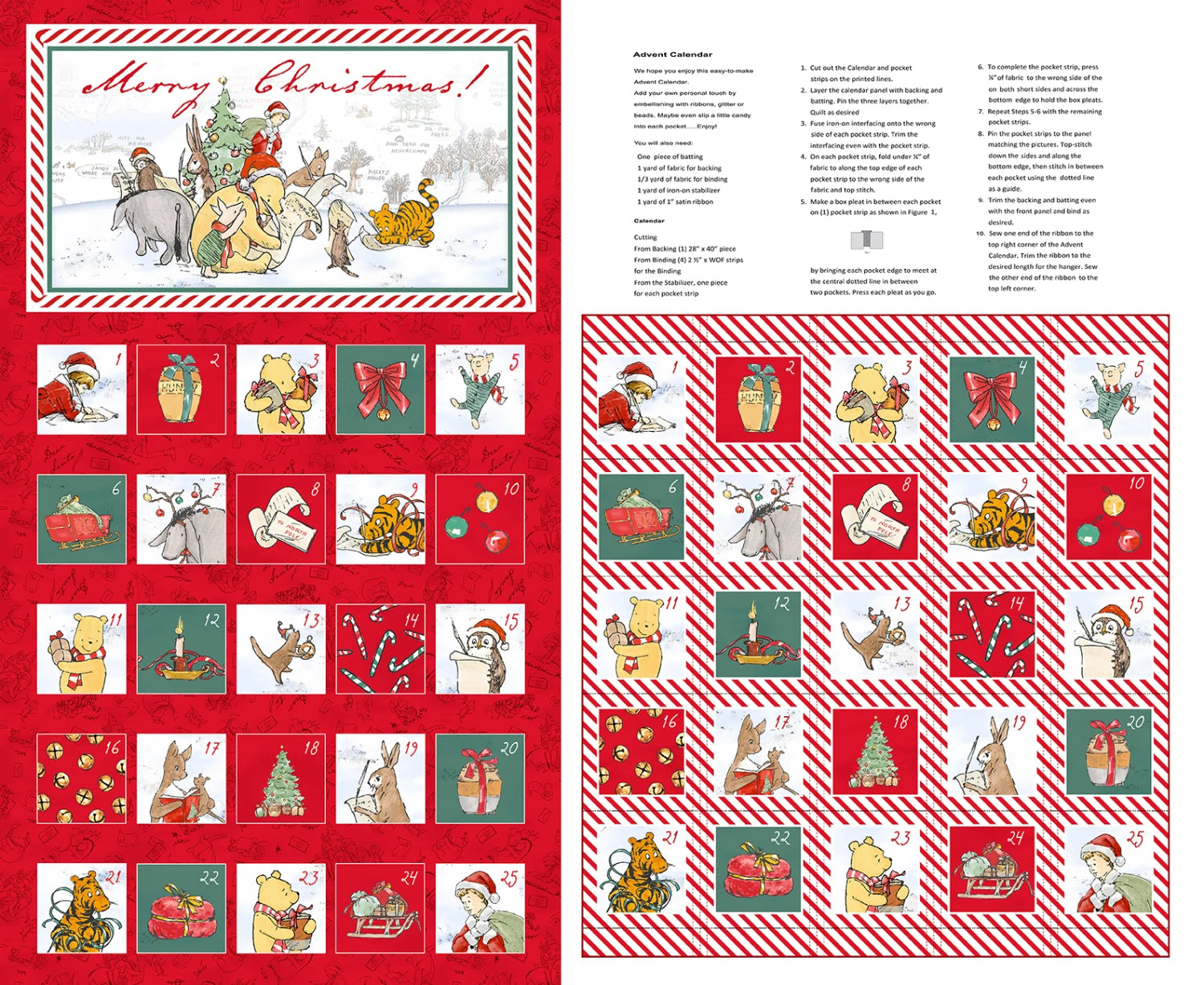 Christmas at Pooh Corner | Advent Calendar Red by W.A. Dodge for Studio E | 9113P-88