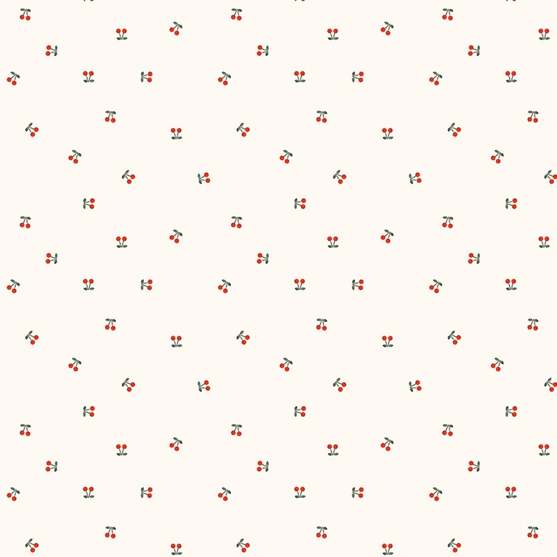Cherry Orchard | Ditsy Cherries - Cream by Bernadett Urbanovics for FIGO Fabrics | 91317-11