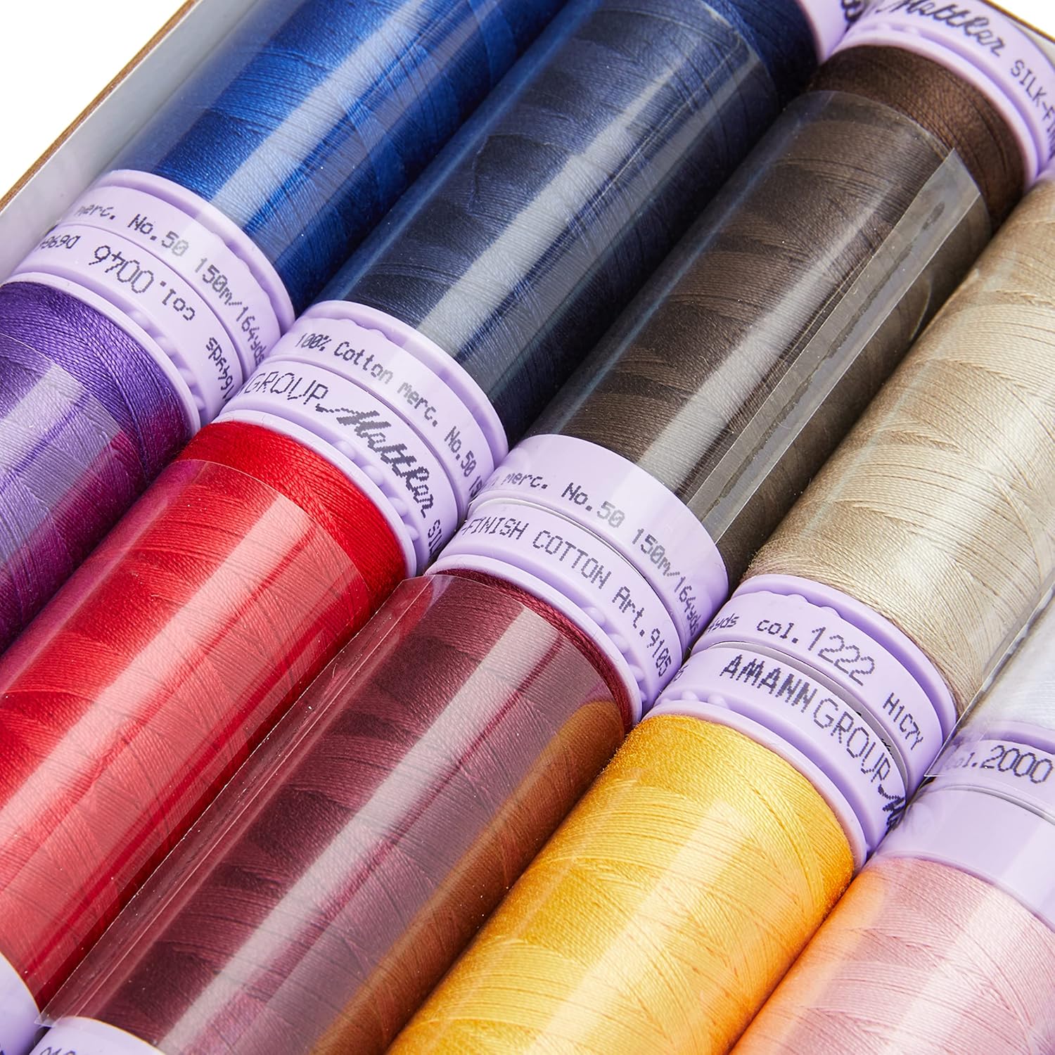 Mettler No 50 Silk Finish Cotton Quilting Thread Gift Set Kit Multicoloured - per Pack of 18