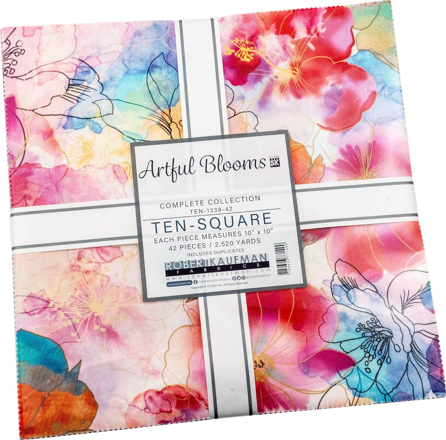 Artful Blooms | 10" Square Pack by Studio RK for Robert Kaufman | 42 pcs