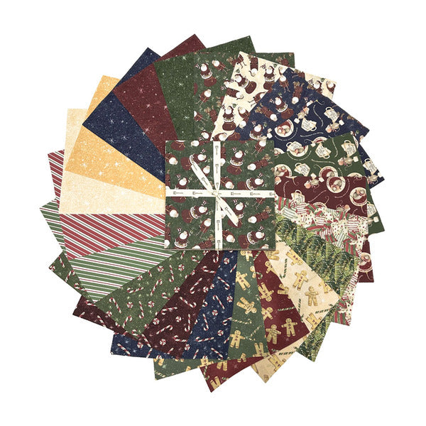 Gingerbread Christmas | 10" Square Pack by Dan DiPaolo for Clothworks | 42pcs