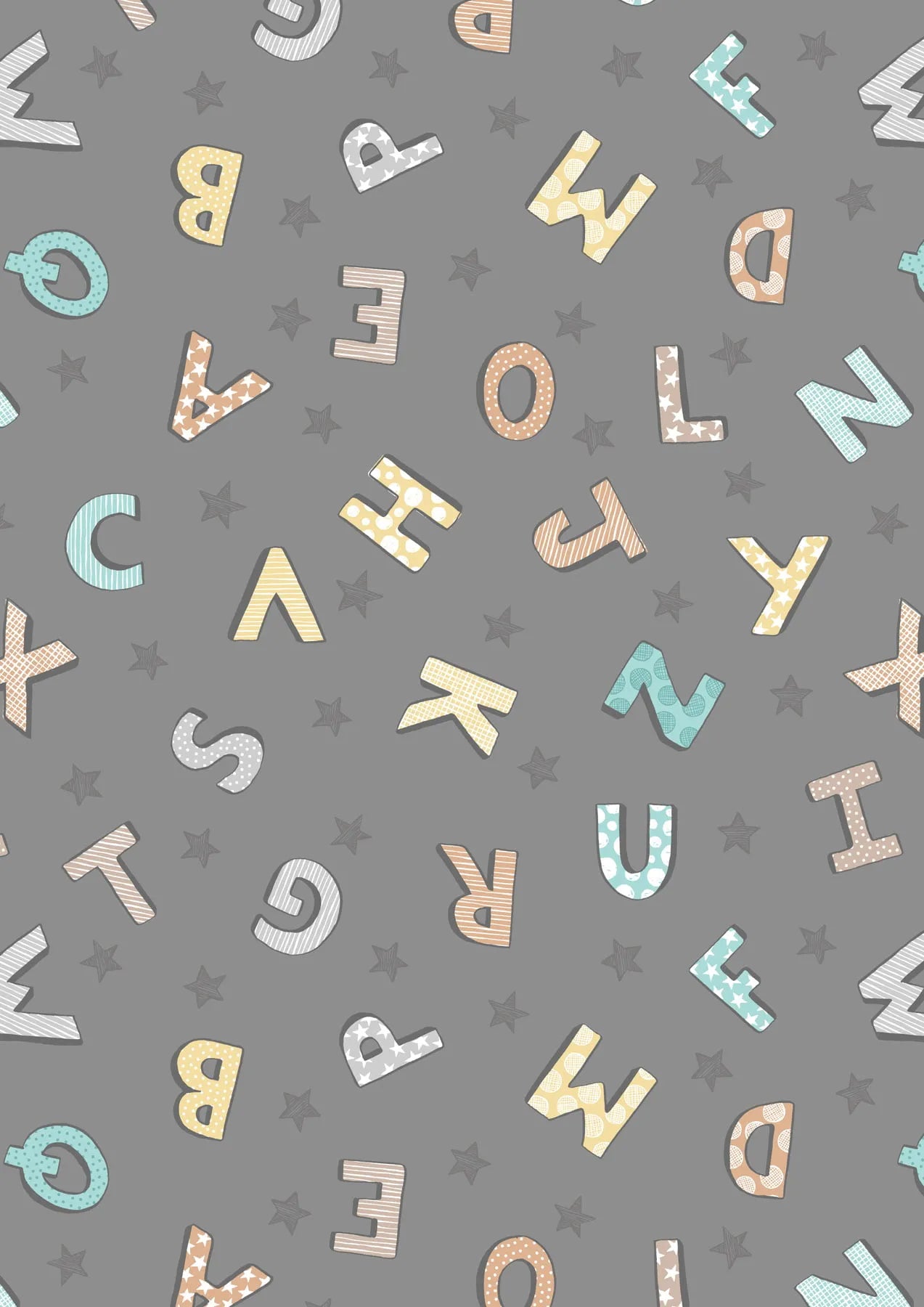 Bella Bunny & Bear | Alphabet on Dark Grey by Lewis & Irene | A648.3