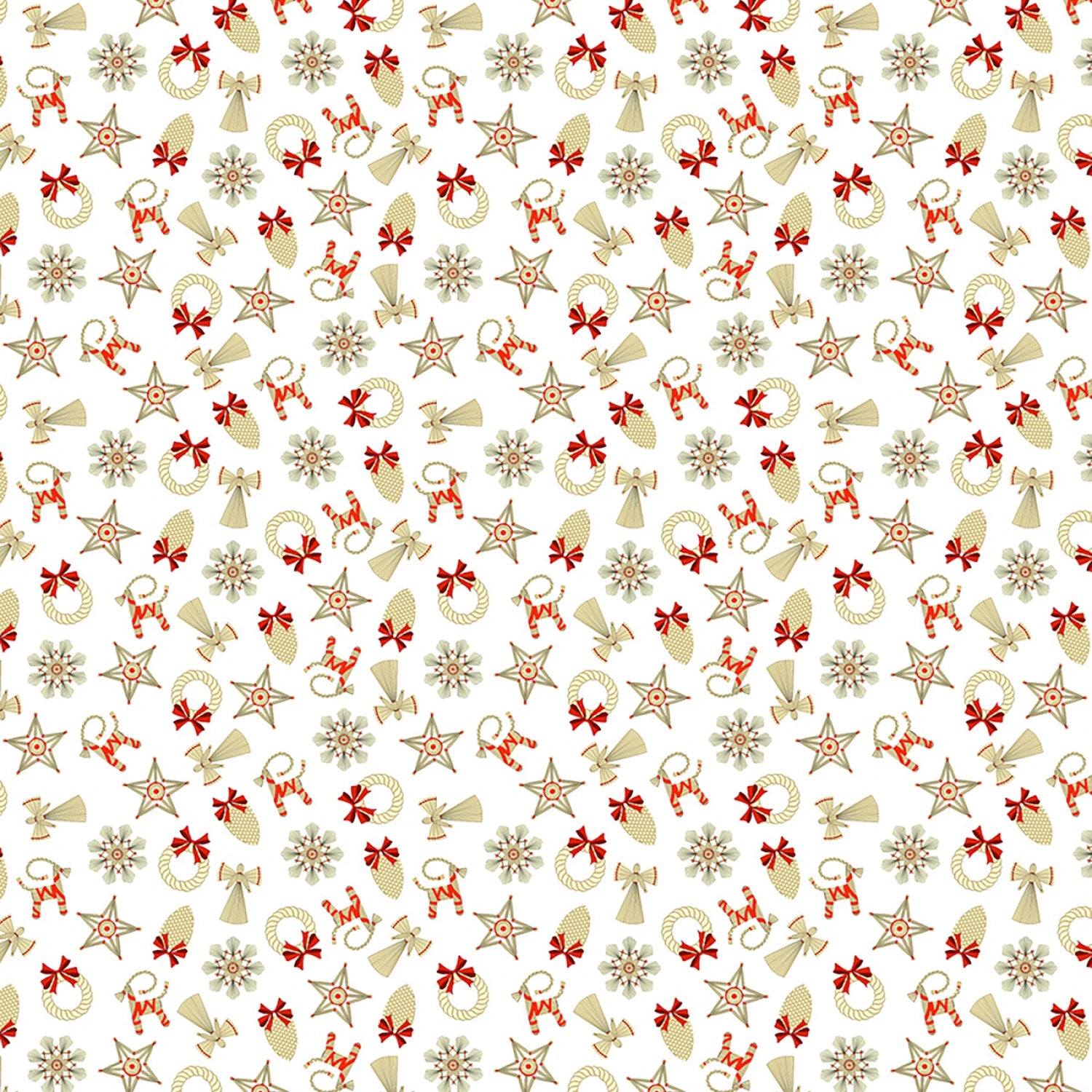 Norwegian Christmas | Straw Decorations Small on White by Arne & Carlos for Lewis & Irene | AC11A