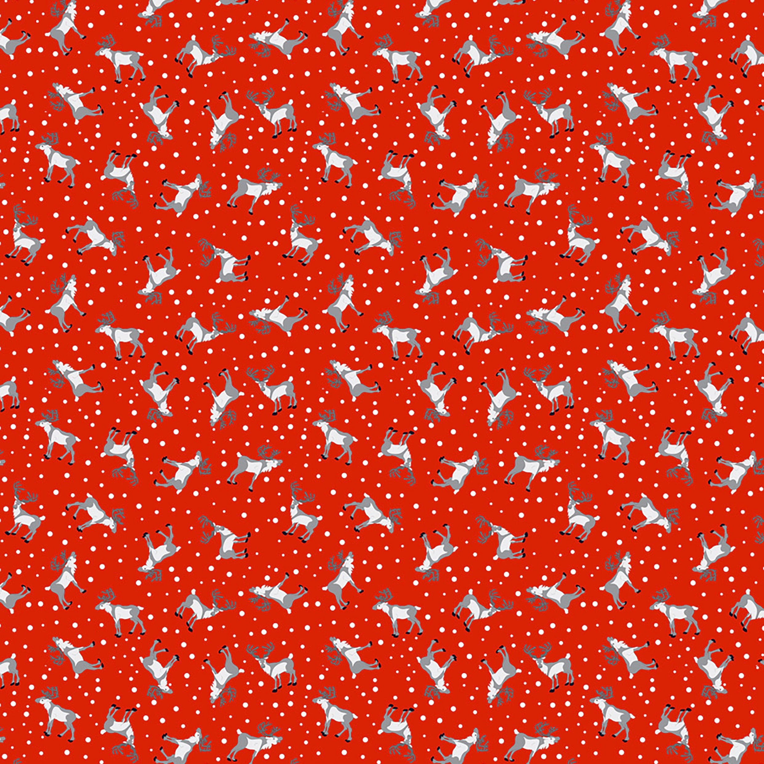 Norwegian Christmas | Reindeer on Red by Arne & Carlos for Lewis & Irene | AC12A