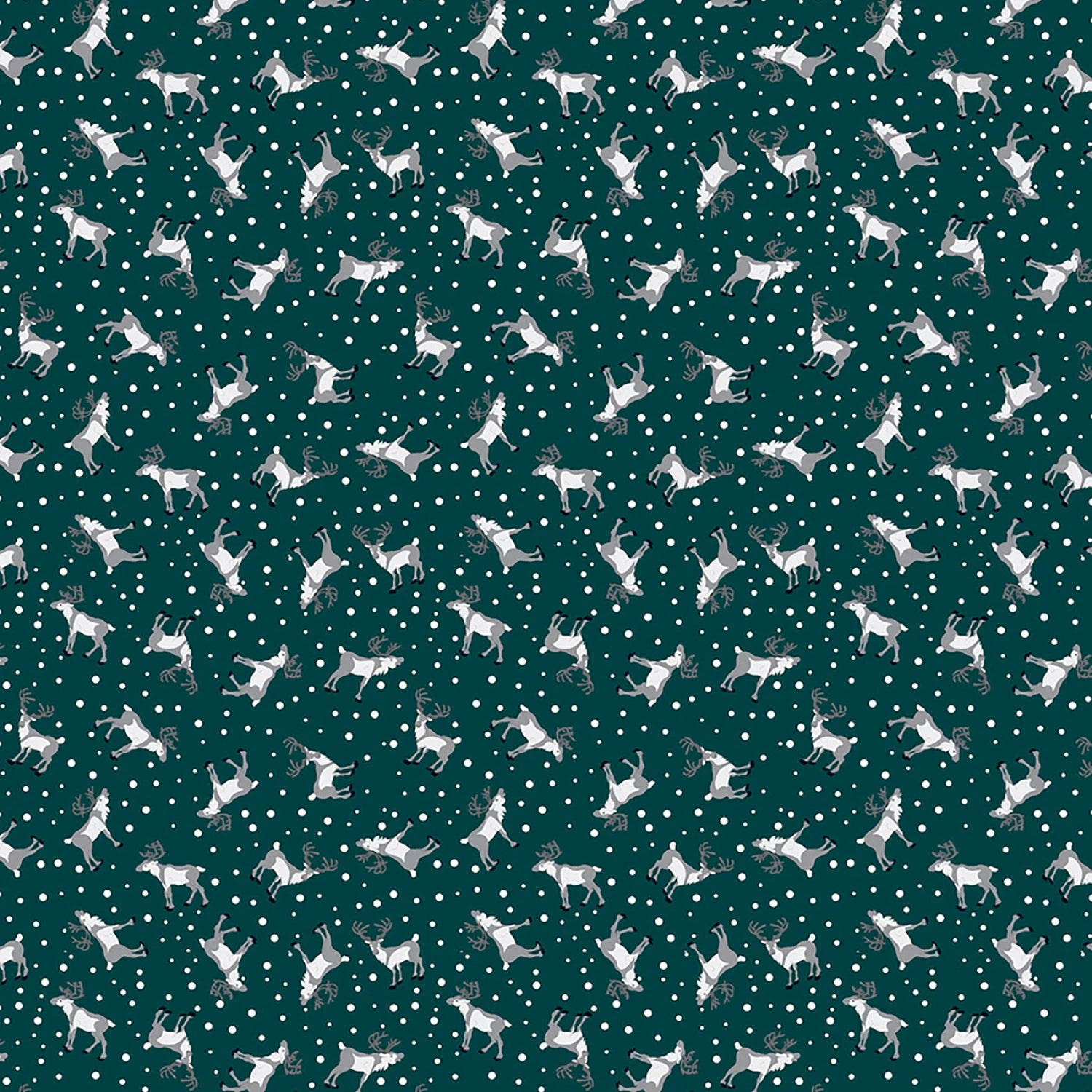 Norwegian Christmas | Reindeer on Green by Arne & Carlos for Lewis & Irene | AC12B