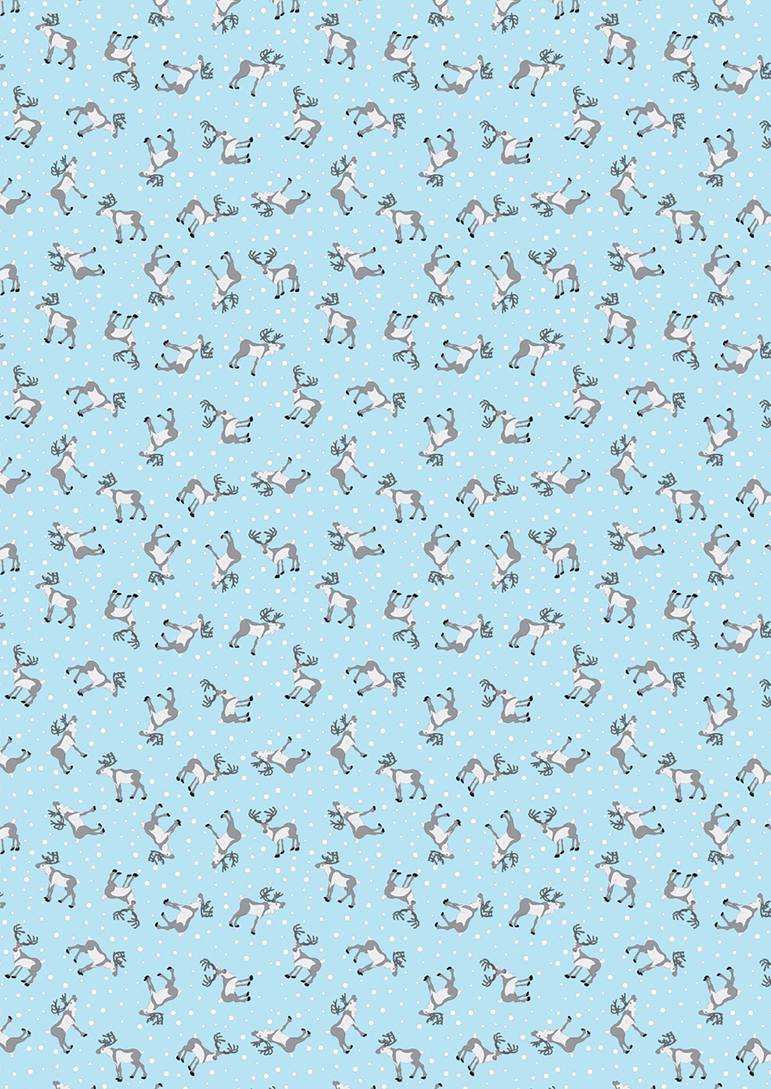 Norwegian Christmas | Reindeer on Light Blue by Arne & Carlos for Lewis & Irene | AC12C