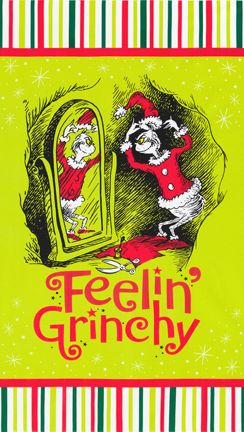 How the Grinch Stole X-Mas | Feelin' Grinchy 24" Panel by Dr. Seuss for Robert Kaufman | ADED-22564-223