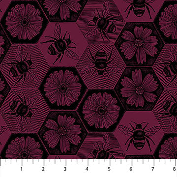Indelible: Ink | Busy - Mulberry by Anna Maria Textiles | AMT1005-26L