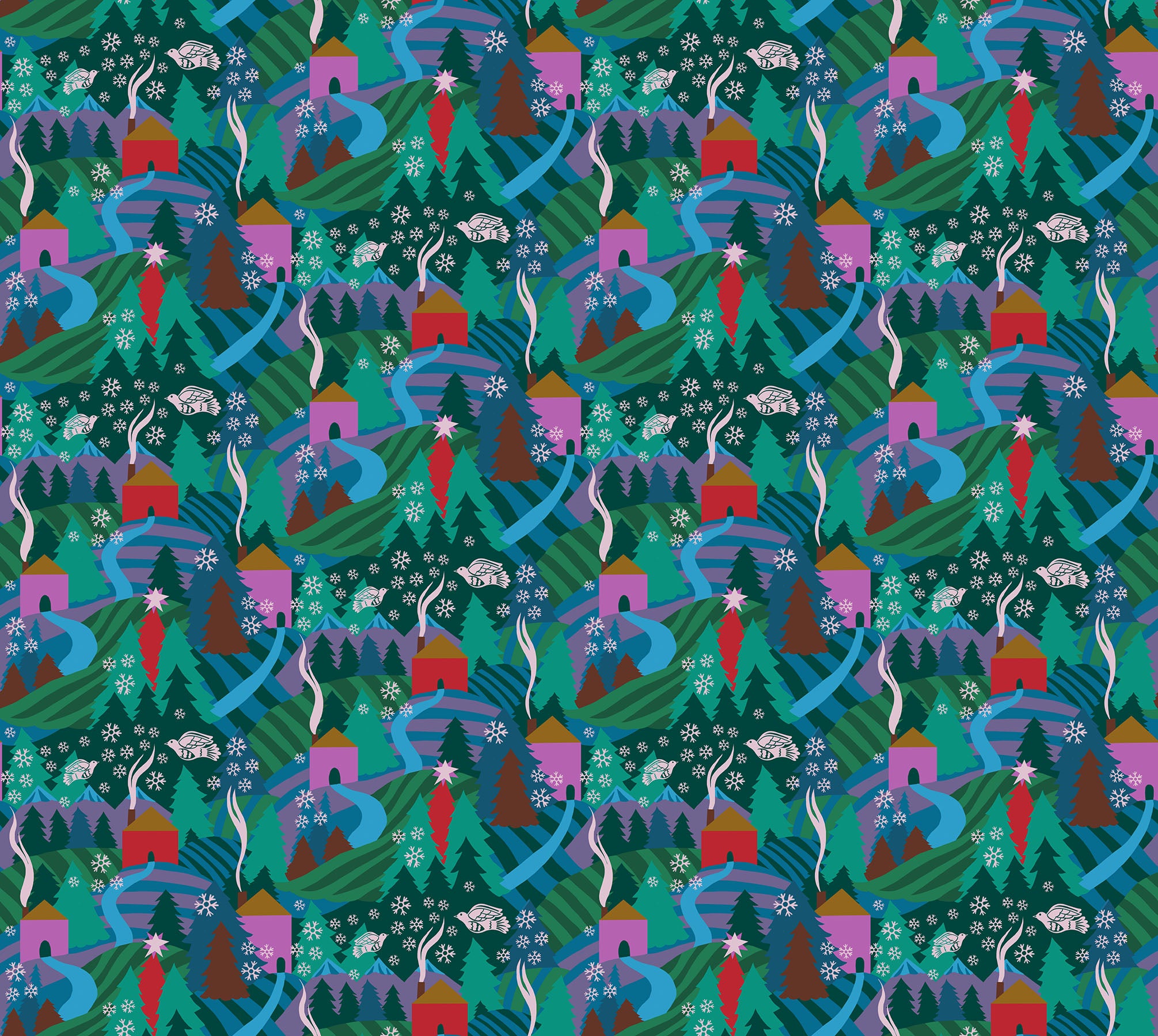 Cozy Christmas | Flurry - Evening by Anna Maria Textiles | AMT161-75C