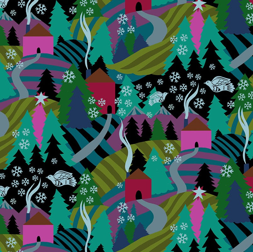 Cozy Christmas | Flurry - Midnight by Anna Maria Textiles | AMT161-99L