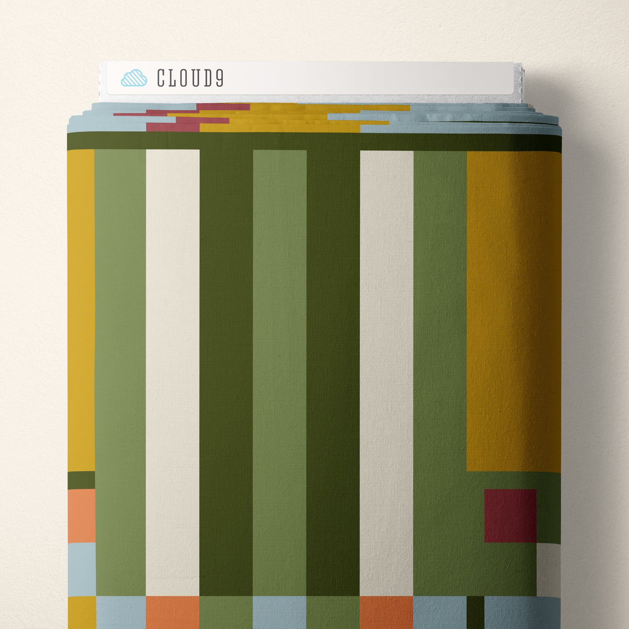 American Bold | Oak Park - Orange/Green by Frank Lloyd Wright for Cloud9 | 228692 | 100% Organic Cotton