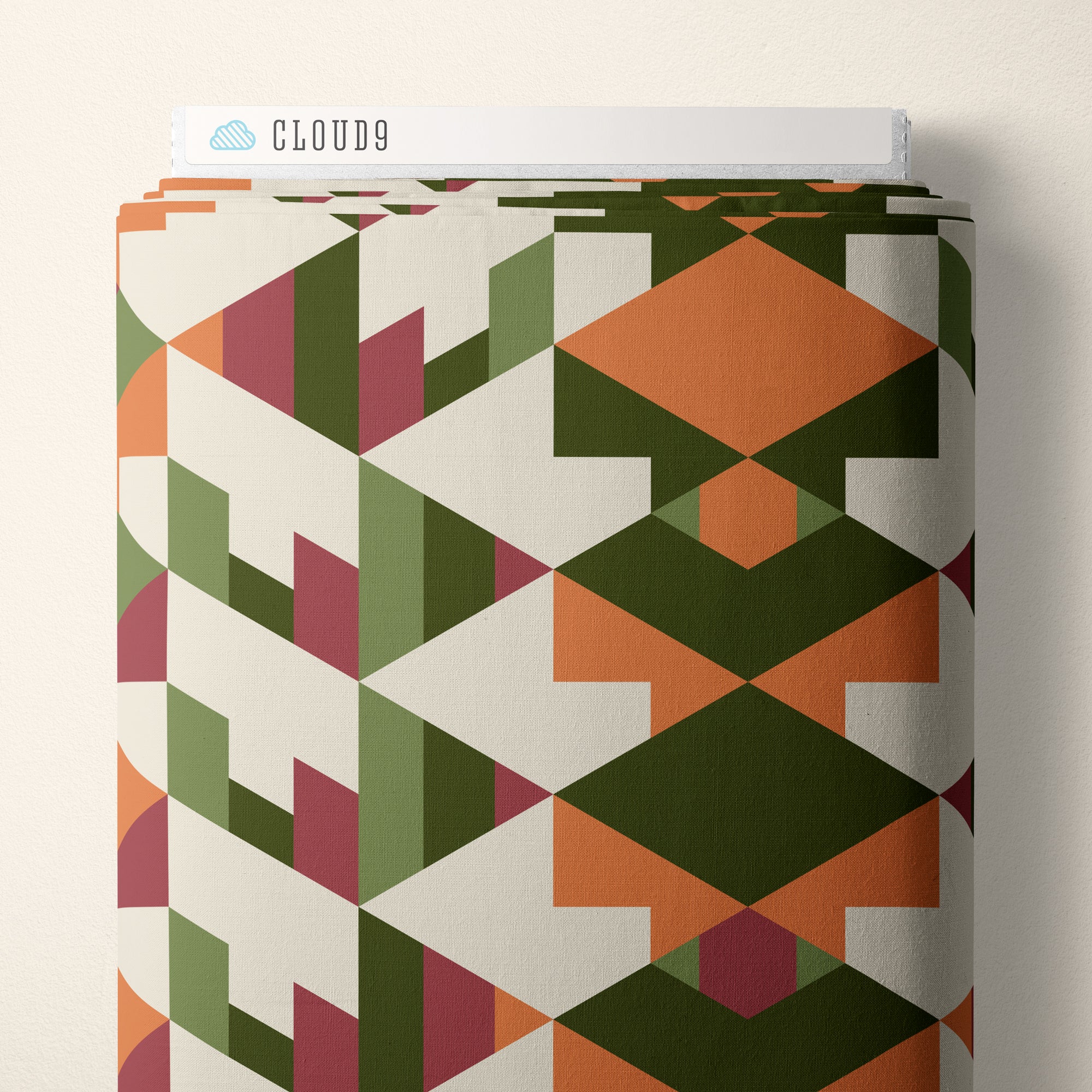 American Bold | Hollyhock - Orange/Green by Frank Lloyd Wright for Cloud9 | 228689 | 100% Organic Cotton