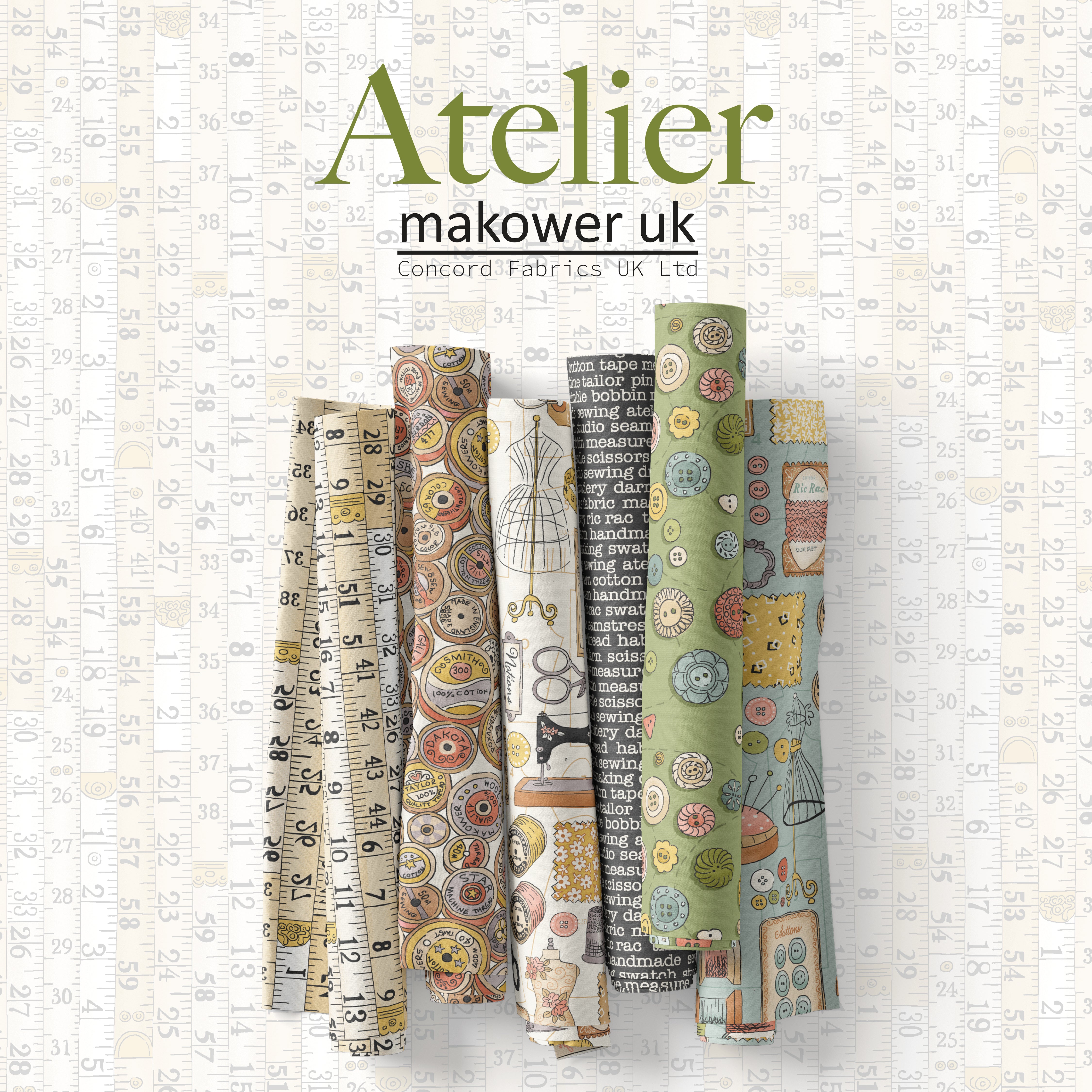 Atelier | Grey Glossary by Makower UK for Andover Fabrics | MU135S