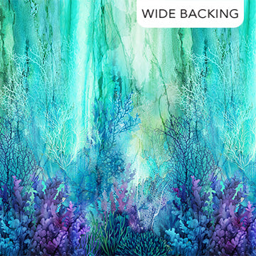 Coral Reef | 108" Wide Backing - Turquoise Multi by Deborah Edwards & Melanie Samra for Northcott | B28876-66