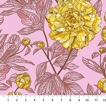 Indelible | 108" Wide Backing Fabric - Peony Sunshine by Anna Maria for Anna Maria Textiles | BAMT1003-84