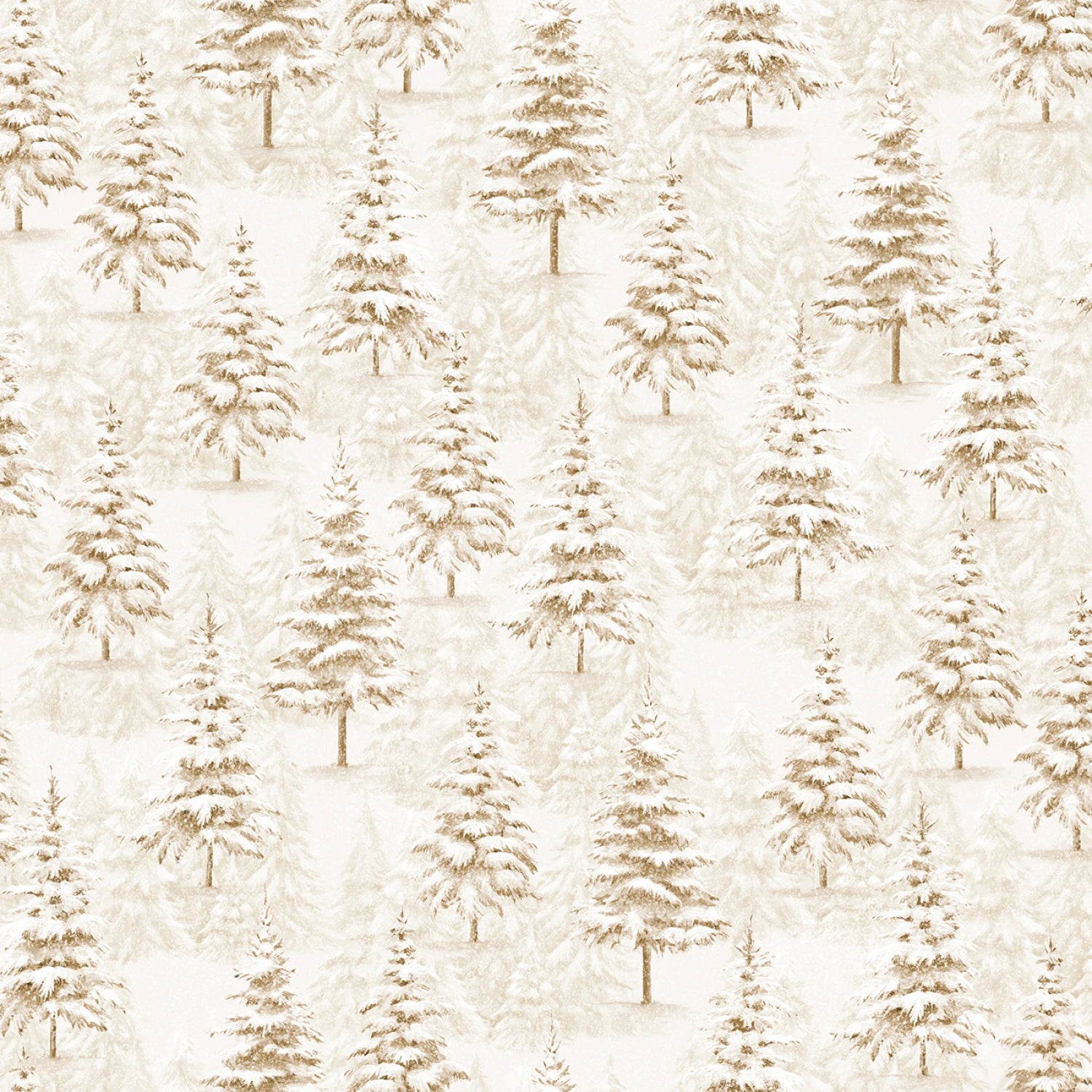 Believe | Cream Packed Trees by Sarah Summers for P&B Textiles | BELI5817-E