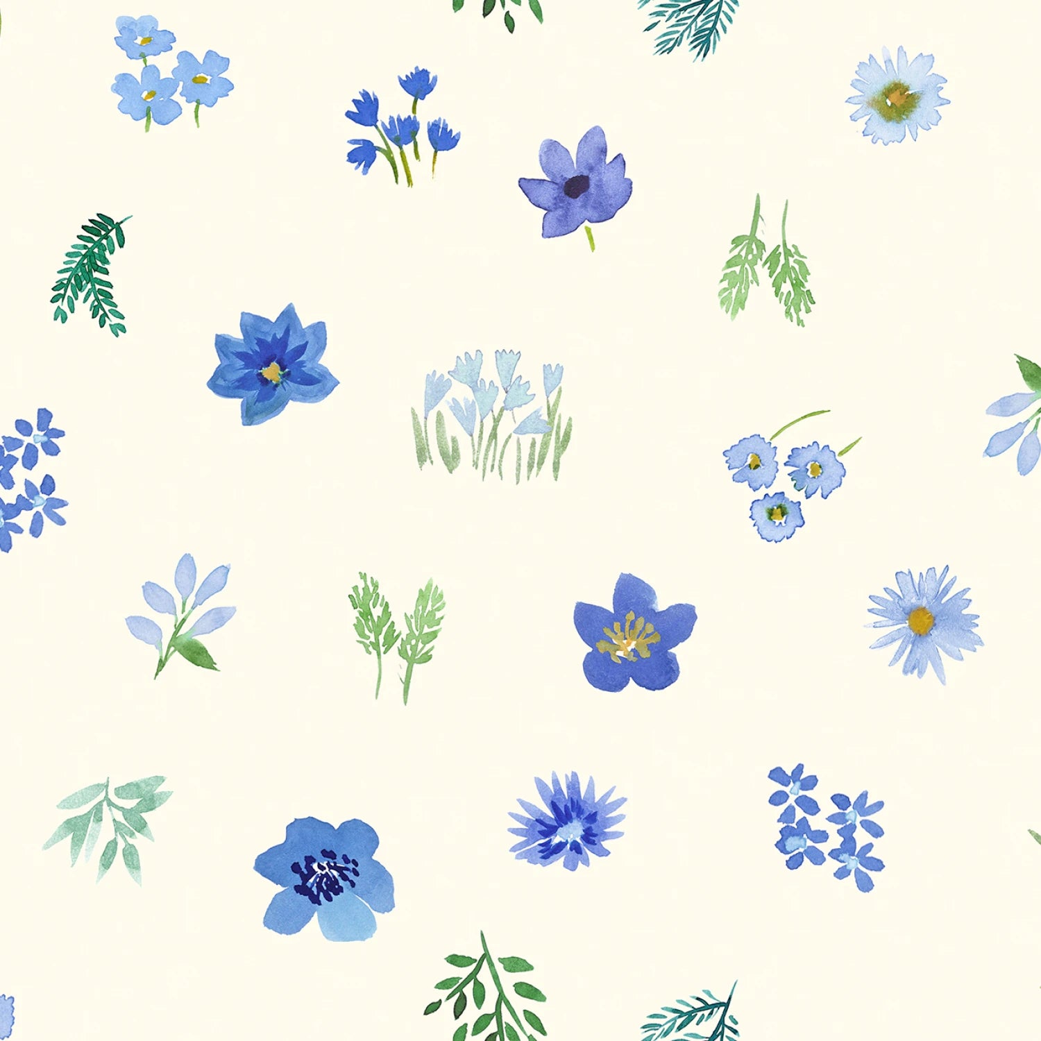 Flowers Collection | Dancing Flowers - Cornflower by Bluebellgray for Lewis & Irene | BG044