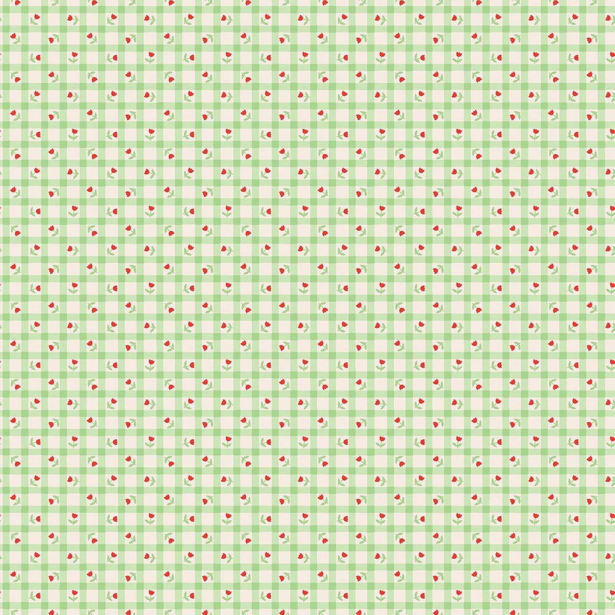 Bluebells & Buttercups | Mint Tulip Kisses by Elea Lutz for Poppie Cotton | BL26876