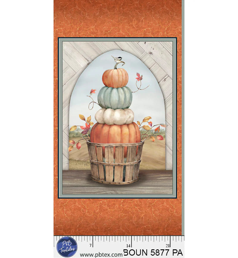 Bountiful | Pumpkin Stack Panel by Sandy Clough for P&B Textiles | BOUN5877-PA