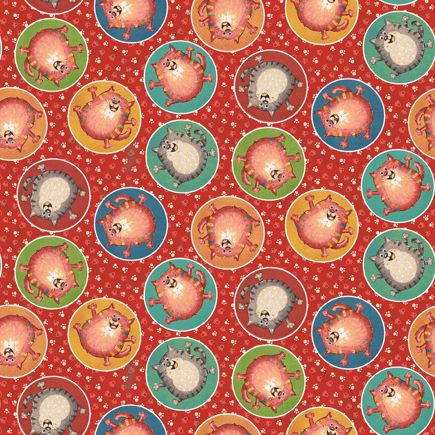 Cat Hair Don't Care | Cats - Red by Nidhi Wadhwa for Blank Quilting | 4428-88