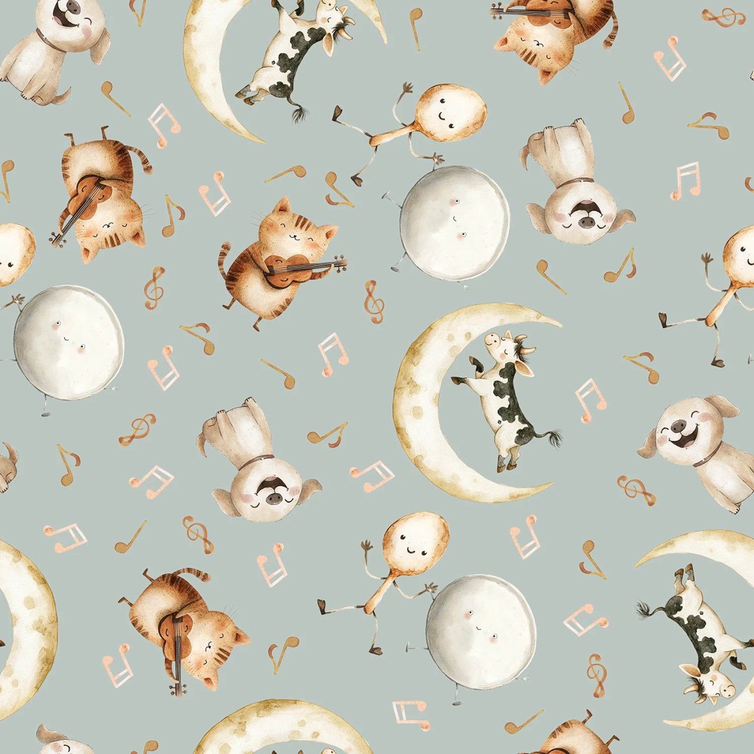 Nursery Rhyme Time | Hey Diddle Diddle Slate by Oleander Studio for Blank Quilting | 4841-79
