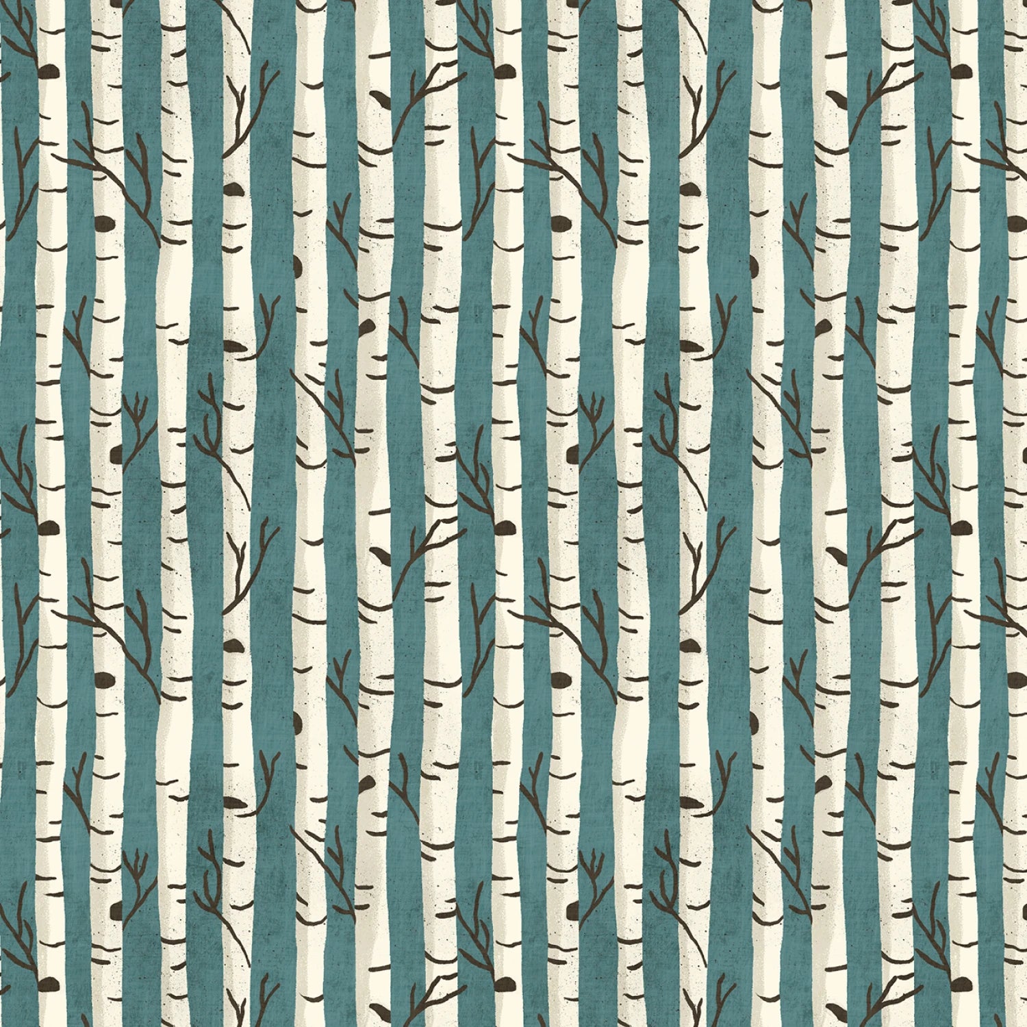 Winter Solstice | Teal Birch Trees by Bridgett Stahlman for Blank Quilting | 4986-76