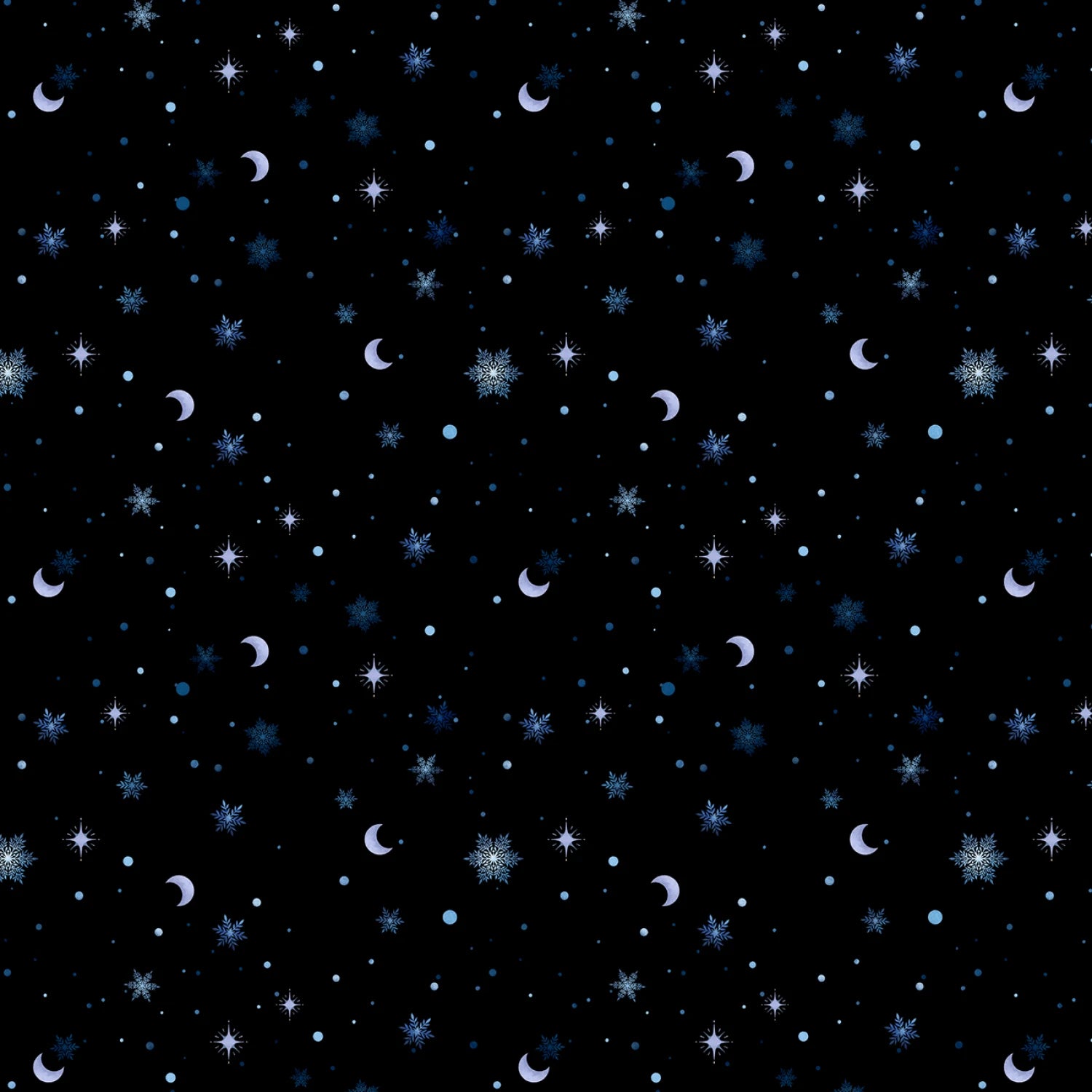 Moondance | Space Winter Moon & Stars by Episodic Drawing for Blank Quilting | 5041-79